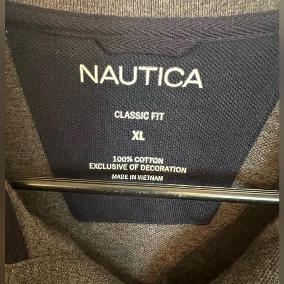 NAUTICA CLASSIC FIT DECK POLO. SIZE XL SHORT SLEEVE GRAY MENS SHIRT - Picture 9 of 10